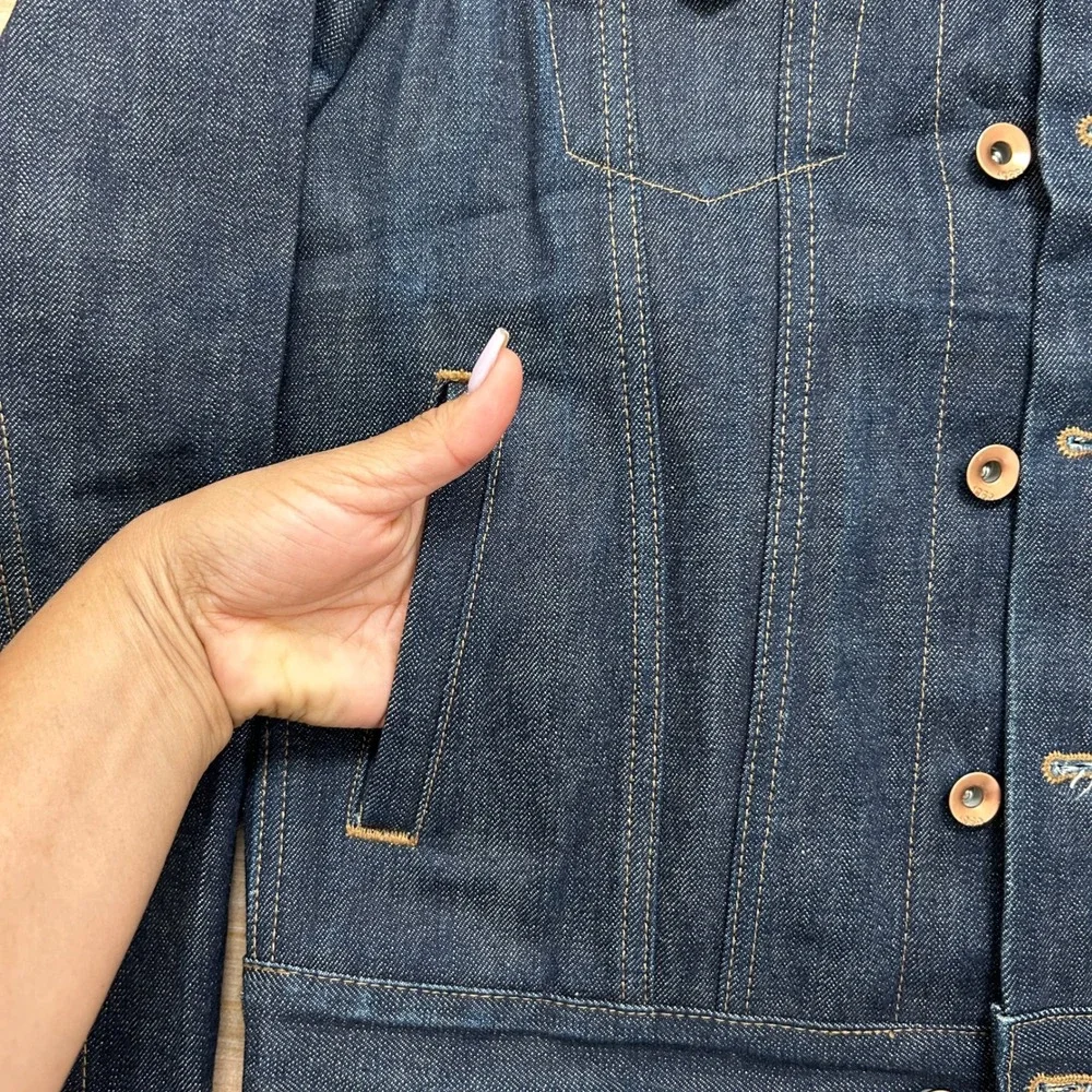 Gap 1969 Japanese Selvedge Denim Trucker Jacket Indigo Blue XS Mens 5986